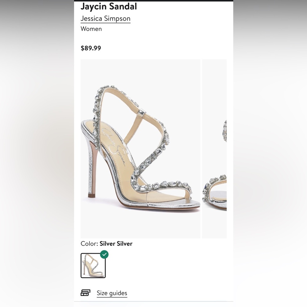 Jessica Simpson Jaycin Silver Crystal-Strap Stiletto Sandals NEVER WORN